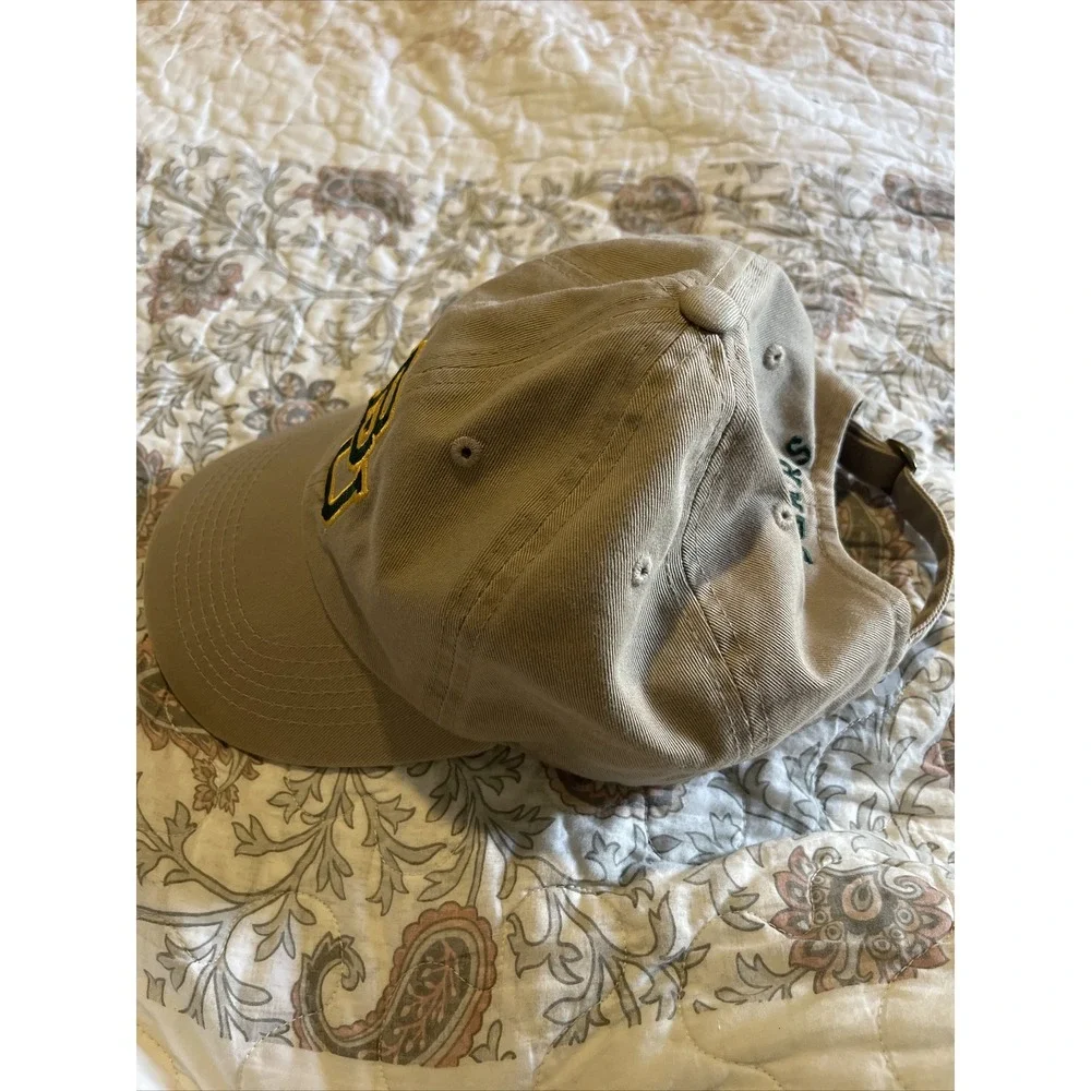 BU Green Yellow Bears Embroidered Baylor University Khaki Adjustable Hat Cap‎
